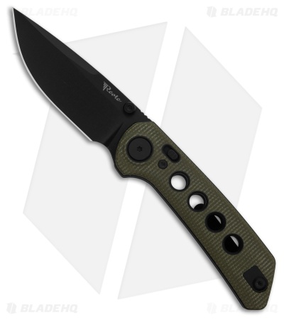 Reate PL-XT Drop Point Pivot Lock Green Micarta/Black G-10 (3" Black) *DISC*