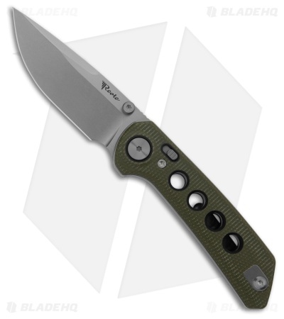 Reate PL-XT Drop Point Pivot Lock Knife Green Micarta/Black G-10 (3" SW)