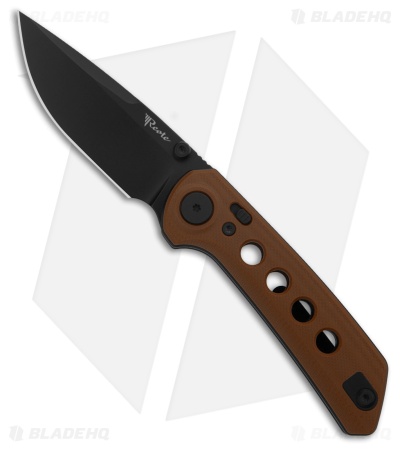 Reate PL-XT Drop Point Pivot Lock Knife Tan G-10 (3" Black Nitro-V)