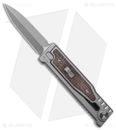 Reate EXO-M Double Edge Gravity Knife Titanium/Burlap Micarta (2.95" SW)