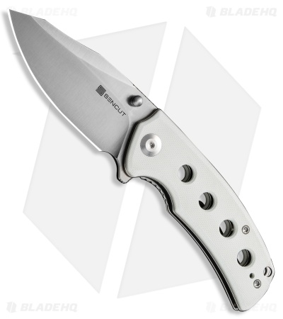 SENCUT Excalis Reverse Tanto Liner Lock Knife White G-10 (3" Satin)