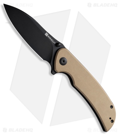 SENCUT Borzam Liner Lock Knife Tan G-10 (3.46" Black)