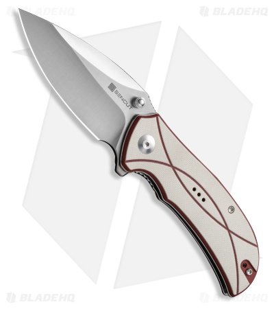 SENCUT Hyrax Liner Lock Knife Ivory + Red G-10 (3.3" Satin 9Cr18MoV) S23097-3