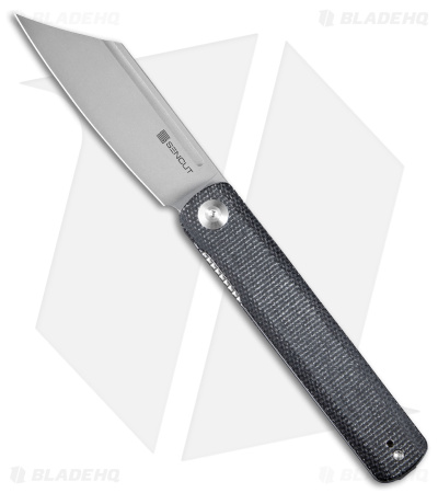 SENCUT Bronte Reverse Tanto Knife Black Micarta (3.38" Stonewashed) SA08A