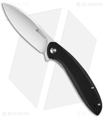 SENCUT San Angelo Liner Lock Flipper Knife Black G-10 (3.48" Satin) S21003-1