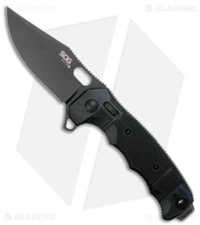 SOG Seal XR MagnaCut Flipper XR-Lock TI Knife Black FRN (4.3