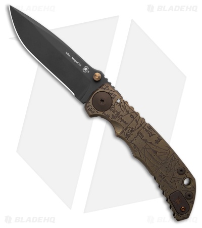 Spartan Blades Harsey MagnaCut Folder Frame Lock Knife Brnz  DiVinci (4