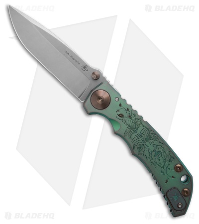 Spartan Blades Harsey Frame Lock Knife Bronze Greenman Titanium (3.9