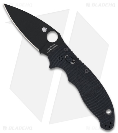 Spyderco Manix 2 Salt Ball Bearing Lock Knife Black G-10 (3.4" Black MagnaCut)