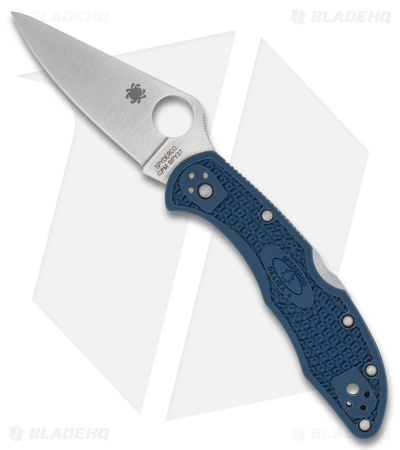 Spyderco Delica 4 Lockback Knife Cobalt Blue FRN (2.9" Satin CPM SPY27) C11PCBL