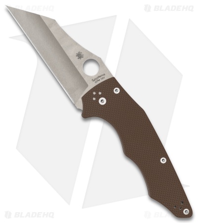 Spyderco YoJumbo Compression Lock Knife Brown G-10 (4" Satin 15V) C253GPBN15V