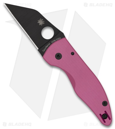 Spyderco MicroJimbo Compression Lock Knife Pink G-10 (2.5" Black S30V)