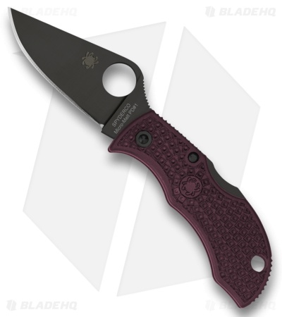Spyderco ManBug Lightweight Pocket Knife Burgundy FRN (2" Black PD#1) Sprint Run