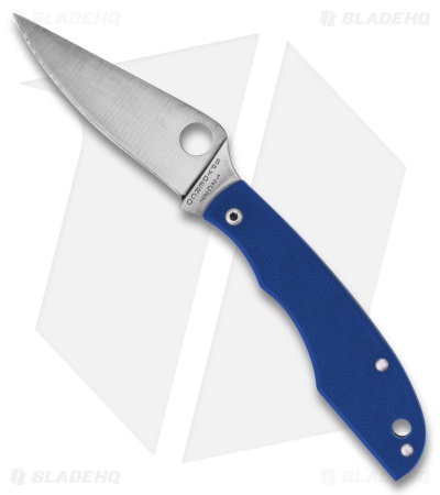 Spyderco Grasshopper Slip Joint Knife Blue G-10 (2" Satin 12c27)