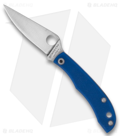 Spyderco Honeybee Slip Joint Knife Blue G-10 (1.7" Satin 12c27)