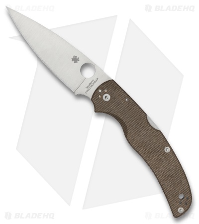 Spyderco Native Chief Lockback Knife Canvas Micarta (4" Satin CPM CRU-WEAR)