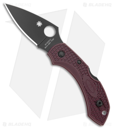Spyderco Dragonfly 2 Lightweight Lockback Knife Burgundy FRN (2.25" Black PD#1)