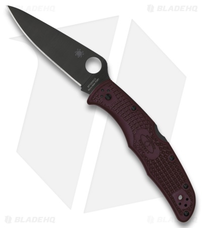 Spyderco Endura 4 Lightweight Lockback Knife Burgundy FRN (3.8" Black PD#1)