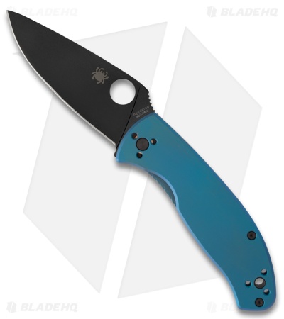 Spyderco Tenacious R.I.L. Frame Lock Knife Blue Titanium (3.4" Black)