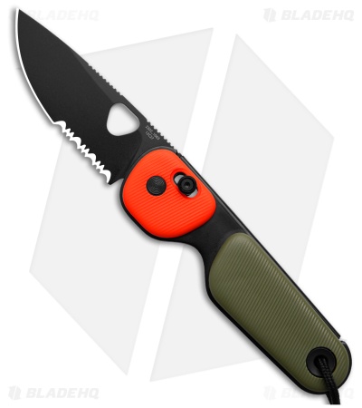 The James Brand The Redstone Slide Lock Knife OD Green/Orange (2.5" Black Serr)