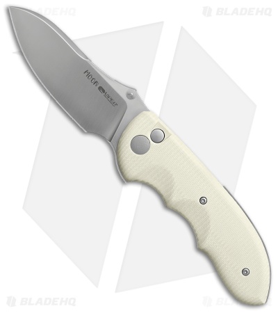 Viper Knives Moon TE MagnaCut Drop Point Button Lock Knife White G-10 (3" Satin)