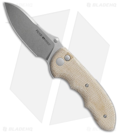 Viper Knives Moon TE MagnaCut Drop Point Button Lock Knife White Micarta (3" SW)