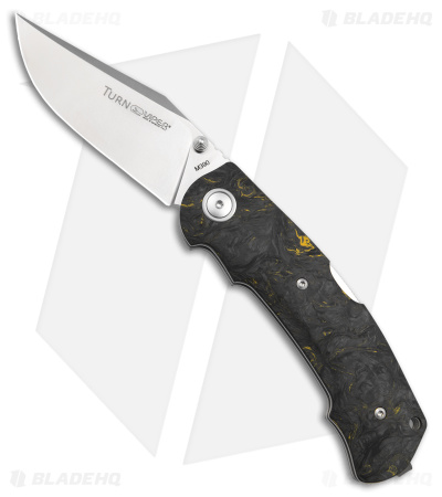 Viper Knives Turn Lockback Knife Black Yellow Carbon Fiber (3" Satin) V5988FCY