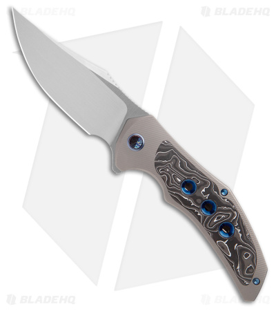 WE Knife Co. Magnetron CPM 20CV Gray/Blue Titanium CF  (3.7