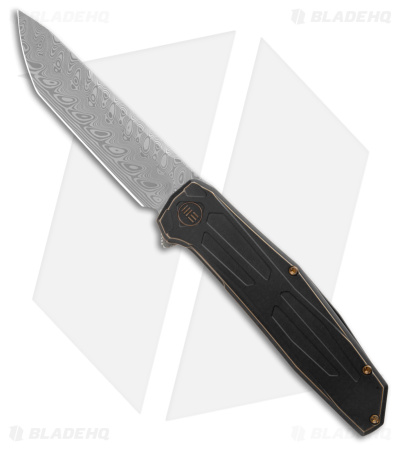 WE Knife Co. Shadowfire Frame Lock Knife Bronze/Black Titanium (3.9" Dama)