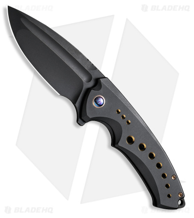 WE Knife Co. Nexusia Frame Lock Knife Black Titanium (4" Black) WE22044-1