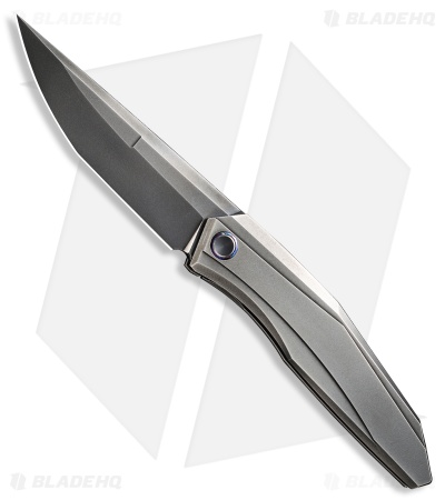 WE Knife Co. Cybernetic Frame Lock Knife Titanium (3.9" Polished Gray)