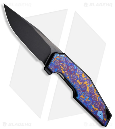 WE Knife Co. OAO Flipper Knife Integral Titanium Timascus Inlay (3.4