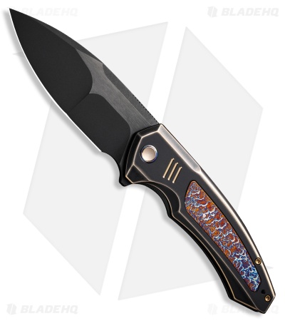 WE Knife Co. Hyperactive Flipper Knife Bronze/Black Ti Flamed Inlay (3.8