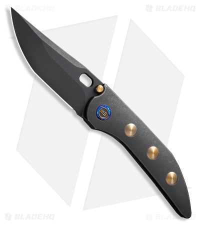WE Knife Co. Attor Integral Knife Black Ti + Gold Ti Inlay (3.6" Black SW)