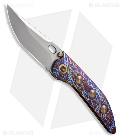 WE Knife Co. Attor Integral Knife Flamed Ti + Gold Ti Inlay (3.6" Polished/BB)