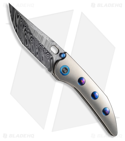 WE Knife Co. Attor Integral Knife Polished/BB Ti + Timascus (3.6" Damasteel)