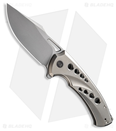 WE Knife Co. Swiftfin Frame Lock Knife Polished/Bead Blast Ti (3.8" Polished/BB)