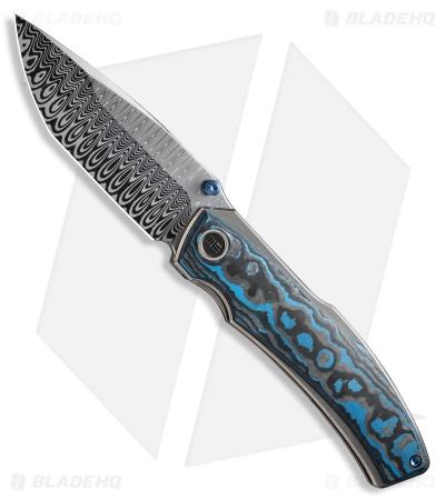 WE Knife Co. Swordfin Liner Lock Knife Arctic Storm Fat Carbon (3.3" Damascus)