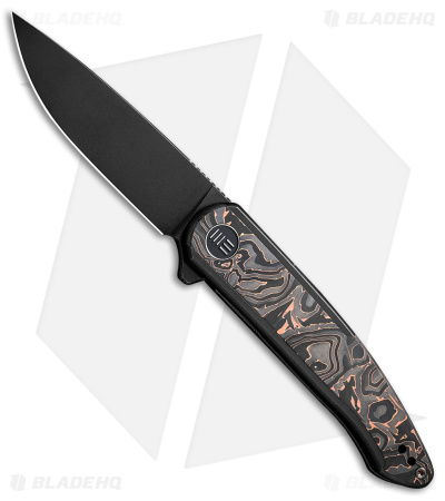 WE Knife Co. Smooth Sentinel Frame Lock Knife Black Titanium/Copper CF (3" BW)