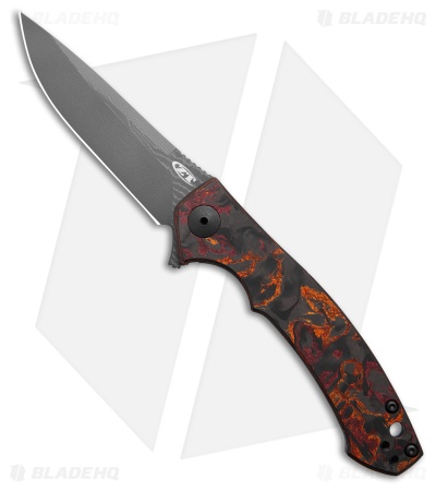 Zero Tolerance Sinkevich Red 0450CF Flipper Knife Red CF (3.25 Damascus)