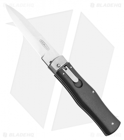 Mikov 241 Predator Lever Lock Bayo Automatic Knife Black Pocket Clip (3.75" SW)