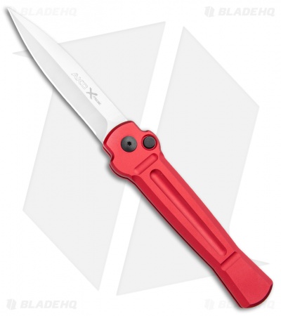 AKC X-treme Ace Automatic Knife Red Aluminum (3.9" Satin)