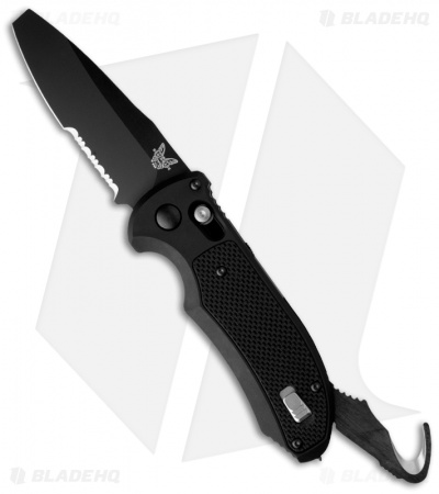 Benchmade Triage Automatic Knife Black (3.35" Black Serr) 9160SBK
