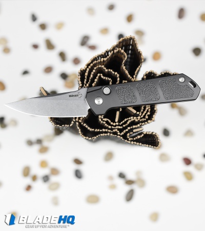 Boker Burnley Kihon Drop Point Automatic Knife (3.25" Stonewash)