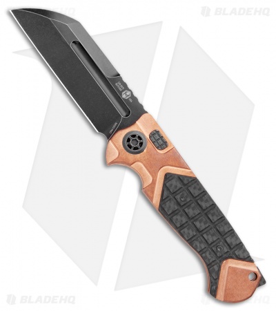 Heretic Knives ADV Butcher Automatic Knife CF/Copper (4" Battleworn Black)
