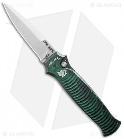Piranha Bodyguard Automatic Knife Green (3.3" Stonewash)