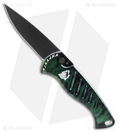 Piranha Fingerling Automatic Knife Green (2.5" Black)