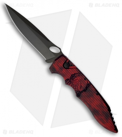 Piranha Mini Predator Red Automatic Knife (3.5