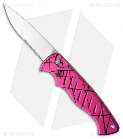 Piranha Pocket Knife Automatic Knife Hot Pink (3.2" Mirror Ser) P1-PKS