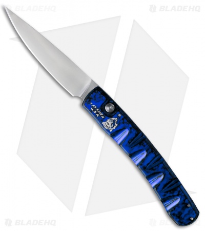 Piranha Virus Automatic Knife Blue (3.25" Mirror)